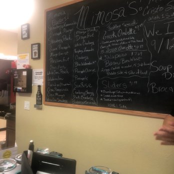 Mimosa's - a menu on a blackboard - Breakfast & Brunch Near Me - Englewood, Florida