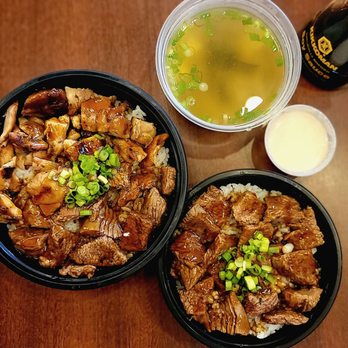 Teriyakin' - Large Steak and Chicken bowl + Small Steak Bowl with Miso Soup and White Sauce - Japanese Near Me - Morrisville, North Carolina Teriyakin' - Large Steak and Chicken bowl + Small Steak Bowl with Miso Soup and White Sauce - Japanese Near Me - Morrisville, North Carolina