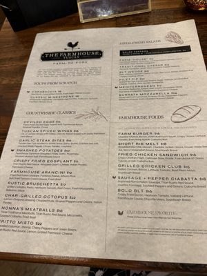 Menu photo 1 The Farmhouse Tuscan Alexandria, VA