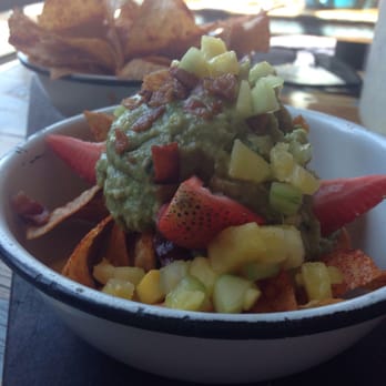 Dos Santos - Guac with fruit. A bit bland - Mexican Near Me - Denver, Colorado Dos Santos - Guac with fruit. A bit bland - Mexican Near Me - Denver, Colorado