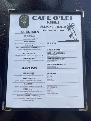 Menu photo 1 Cafe O'Lei Kihei Kihei, HI Menu photo 1 Cafe O'Lei Kihei Kihei, HI