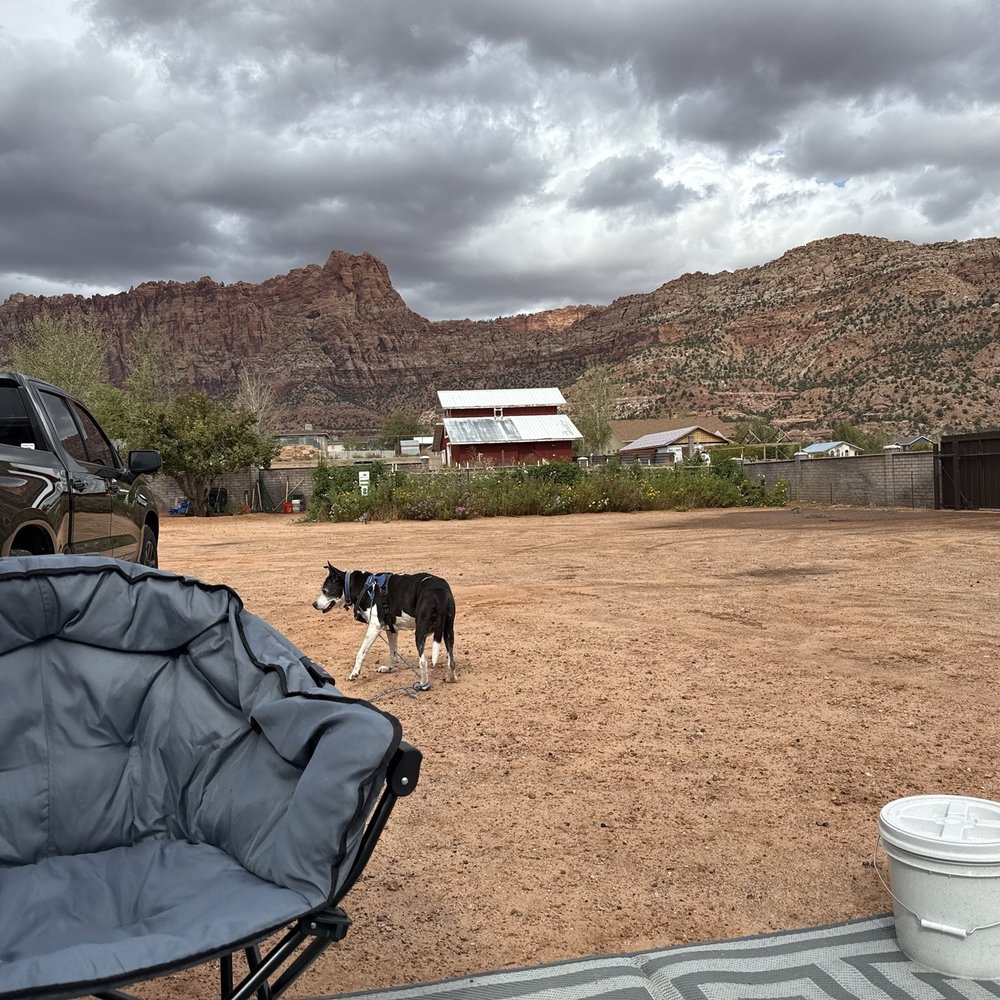 Zion Cliff Lodge - Our view and my dog Zeus - Hotels Near Me - Hildale, Utah Zion Cliff Lodge - Our view and my dog Zeus - Hotels Near Me - Hildale, Utah