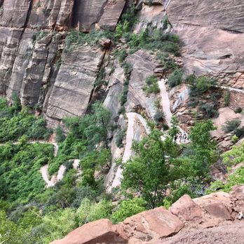 Angel's Landing - Walter's wiggles aka switchbacks for days! Looking back at where I hiked up from - Hiking Near Me - Springdale, Utah