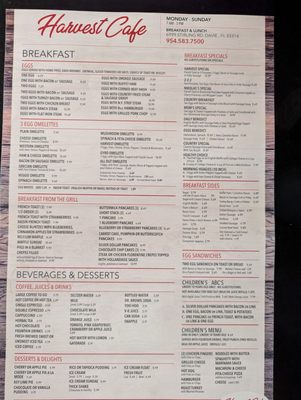 Menu photo 1 Harvest Cafe Davie, FL