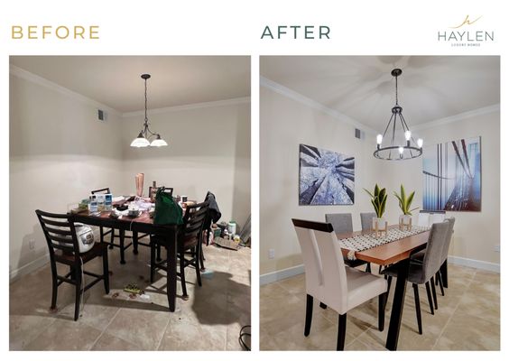 Home Staging (Before/After) - HAYLEN prepares your property in every detail before it goes on the market. Home staging does not only showcase and market your home better, but also tells a story of each space and helps buyers envision the home as their own. We also perform weekly visual inspections to make sure your home looks perfect at all times.