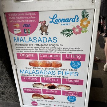 Leonard's Bakery - Menu outside of storefront - Bakeries Near Me - Honolulu, Hawaii Leonard's Bakery - Menu outside of storefront - Bakeries Near Me - Honolulu, Hawaii
