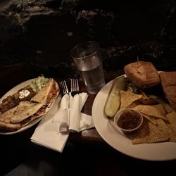 Shays Pub & Wine Bar - Chicken quesadilla and banh mi
