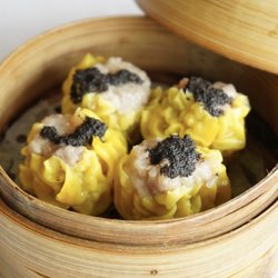 Ocean Palace - Steamed dumplings filled with tender shrimp and savory pork, elevated with a hint of aromatic truffle.