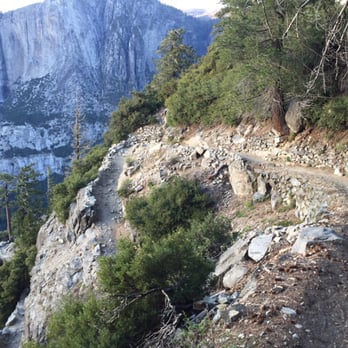 Four Mile Trail - Switchbacks that hug the edge for a good part of the trail - Hiking Near Me - Yosemite, California
