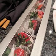 Photo of The Melting Pot - Orlando, FL, United States. Strawberries for checking in
