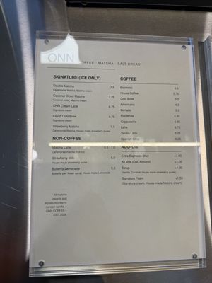 Menu photo 4 ONN Coffee Costa Mesa, CA Menu photo 4 ONN Coffee Costa Mesa, CA