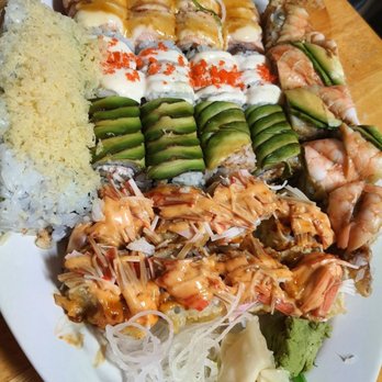 Sakura Ya - 2 orders of the sushi boat on a single platter (the sushi rolls portion) - Japanese Near Me - Las Vegas, Nevada