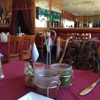 Bollywood Cafe - The dining area with the array of chutneys/sauces for your food - Indian Near Me - Studio City, California