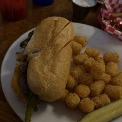 Lil’ Moon Diner - Philly cheese stake with tater tots