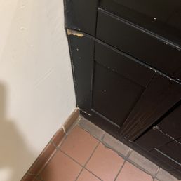 Men's Bathroom Warped Vanity.