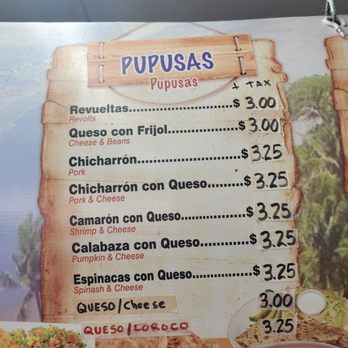 Pupuseria Brisas de Acajutla - 8-28-24 Menu - Salvadoran Near Me - Long Beach, California
