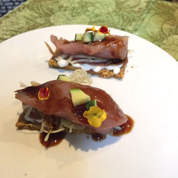 Somorrostro - Skip jack on pistachio crackers and sour cream. A favorite here. - Catalan Near Me - Barcelona, B