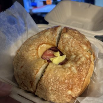 Peaberry Coffee House - Bacon, cheese and egg sandwich on jalapeño cheddar bagel - Desserts Near Me - Placentia, California Peaberry Coffee House - Bacon, cheese and egg sandwich on jalapeño cheddar bagel - Desserts Near Me - Placentia, California