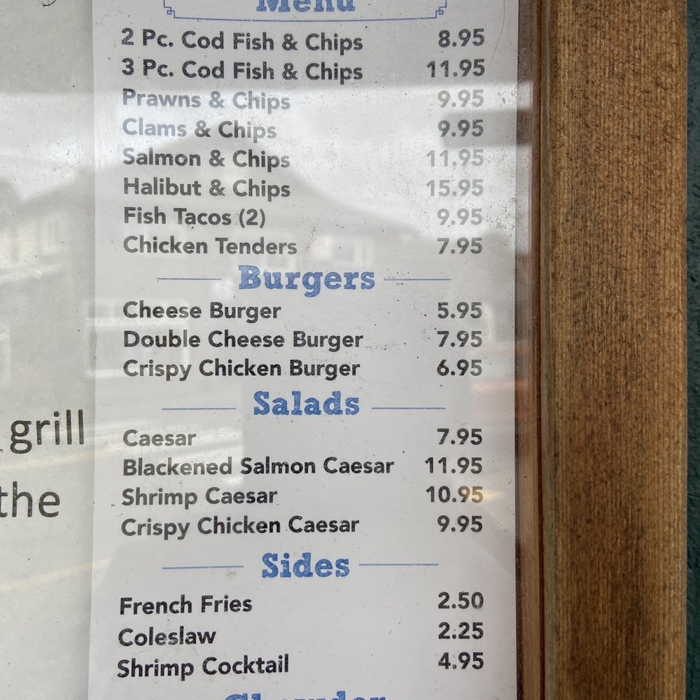 Tom's Fish N Chips - Menu - Burgers Near Me - Cannon Beach, Oregon