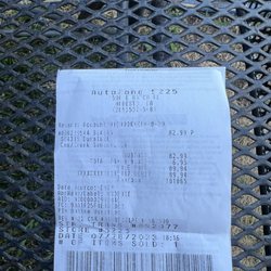 AutoZone - Horrible not legible receipt