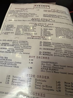 Menu photo 5 Tarasco's Denver, CO