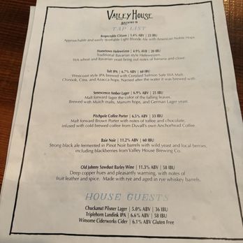 Valley House Brewing - Tap List - Brewpubs Near Me - Duvall, Washington Valley House Brewing - Tap List - Brewpubs Near Me - Duvall, Washington