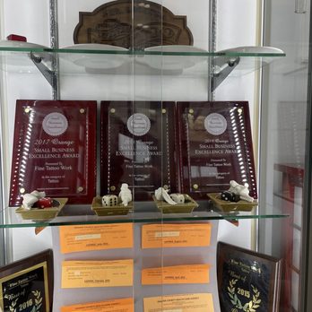 Fine Tattoo Work - Awards the shop has earned over the years. - Tattoo Near Me - Orange, California