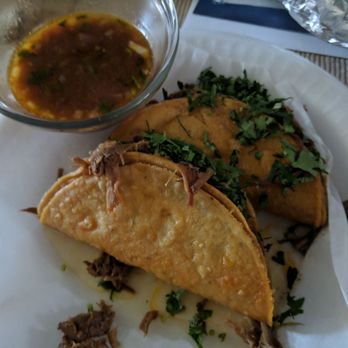 Senor Birria - 2 hard tacos de birria with cosome - Mexican Near Me - Downey, California