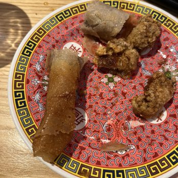 Kaizen - Wild boar lumpia plus some of the chicken from the fried rice so I could cut it in half - Asian Fusion Near Me - Knoxville, Tennessee
