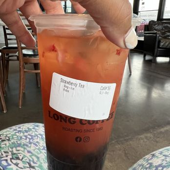 Long Coffee - Strawberry tea with Boba - Coffee & Tea Near Me - Katy, Texas