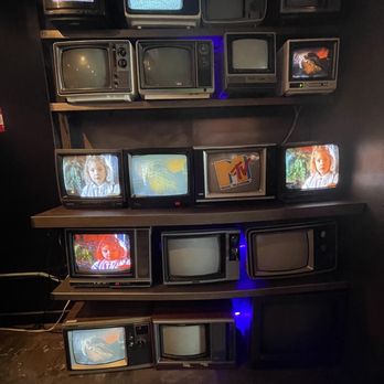 FlashBack RetroPub - a wall of old televisions - Pubs Near Me - Oklahoma City, Oklahoma