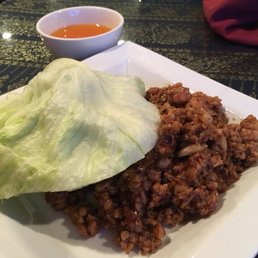 Me-krob chicken lettuce wraps. Me-krob chicken lettuce wraps.