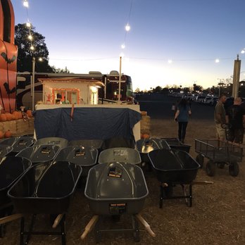 Stu Miller's Pumpkin Patch - The entrance where you can buy tickets for the rides and games (entrance is free)  Wagons to carry pumpkins in - Festivals Near Me - Simi Valley, California