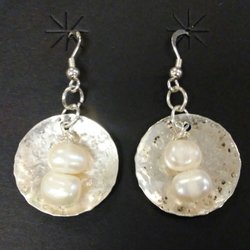Albuquerque Silver & Stone Academy - Sterling silver & freshwater pearl earrings.