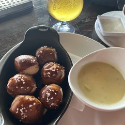 Pretzels and Dip, and Carmel Apple beer Pretzels and Dip, and Carmel Apple beer
