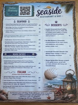 Menu photo 1 Seaside Restaurant & Bar Crescent City, CA Menu photo 1 Seaside Restaurant & Bar Crescent City, CA