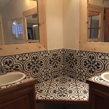 Garcia Flooring Maintenance - My new tile on the old bathroom vanity. - Flooring Near Me