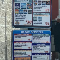 Rowlett Car Wash - Service and price board