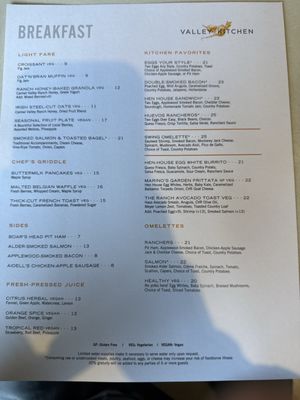 Menu photo 3 Valley Kitchen Carmel, CA