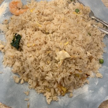 The Green Papaya - Thai Basil Fried Rice with Shrimp. That's the ONLY piece of basil leaf I got. - Thai Near Me - River Edge, New Jersey The Green Papaya - Thai Basil Fried Rice with Shrimp. That's the ONLY piece of basil leaf I got. - Thai Near Me - River Edge, New Jersey