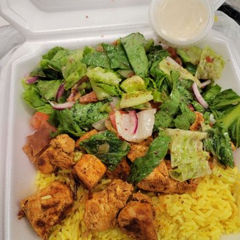 Mediterranean Gus Kabobs - Chicken, rice, and fatoush salad was really good very flavorful. I love that garlic sauce - Mediterranean Near Me - Fresno, California Mediterranean Gus Kabobs - Chicken, rice, and fatoush salad was really good very flavorful. I love that garlic sauce - Mediterranean Near Me - Fresno, California