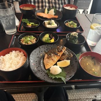 Suehiro DTLA - Saba and Salmon breakfast sets. Miso soup, rice, natto, pickles and more! - Ramen Near Me - Los Angeles, California Suehiro DTLA - Saba and Salmon breakfast sets. Miso soup, rice, natto, pickles and more! - Ramen Near Me - Los Angeles, California