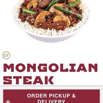 Pei Wei Asian Kitchen - Online menu for the "Mongolian Steak" bowl - Chinese Near Me - Garland, Texas