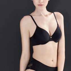 Flirt Boutique - Natori Bliss Perfection smooth cup contour (32-36A, 32-38B-E, 32-36F) $66, thong $20, bikini $20, brief $20.