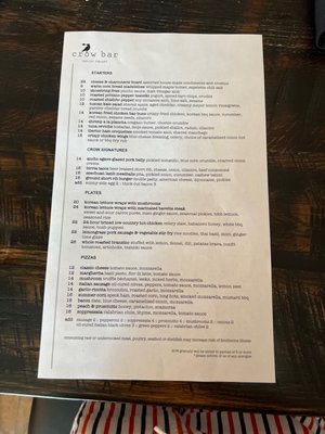 Menu photo 2 The Crow Bar Wilmington, DE Menu photo 2 The Crow Bar Wilmington, DE