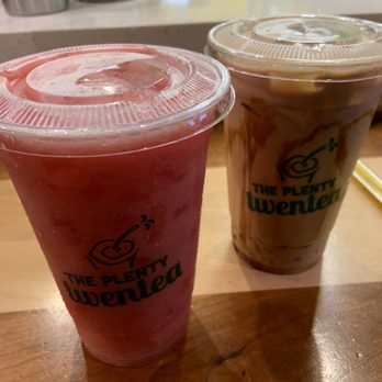 Tastea - watermelon Heaven back and Tiger Milk Tea. Both with crystal boba 20oz 5.25.21 - Coffee & Tea Near Me - Irvine, California Tastea - watermelon Heaven back and Tiger Milk Tea. Both with crystal boba 20oz 5.25.21 - Coffee & Tea Near Me - Irvine, California