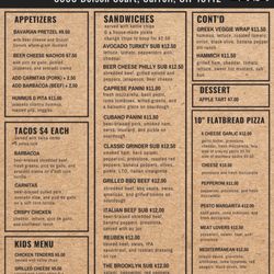 Outerbelt Brewing - Outerbelt Menu