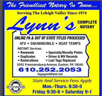 Lynn's Complete Notary & Tag Agency