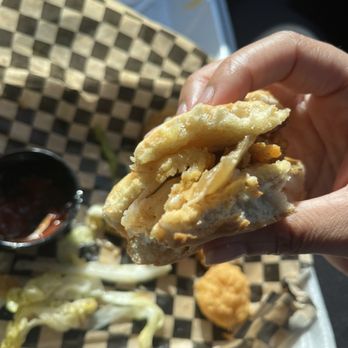 Central Poboys - Shrimp on bun w/ cheese & grilled onions - Seafood Near Me - Jefferson, Louisiana