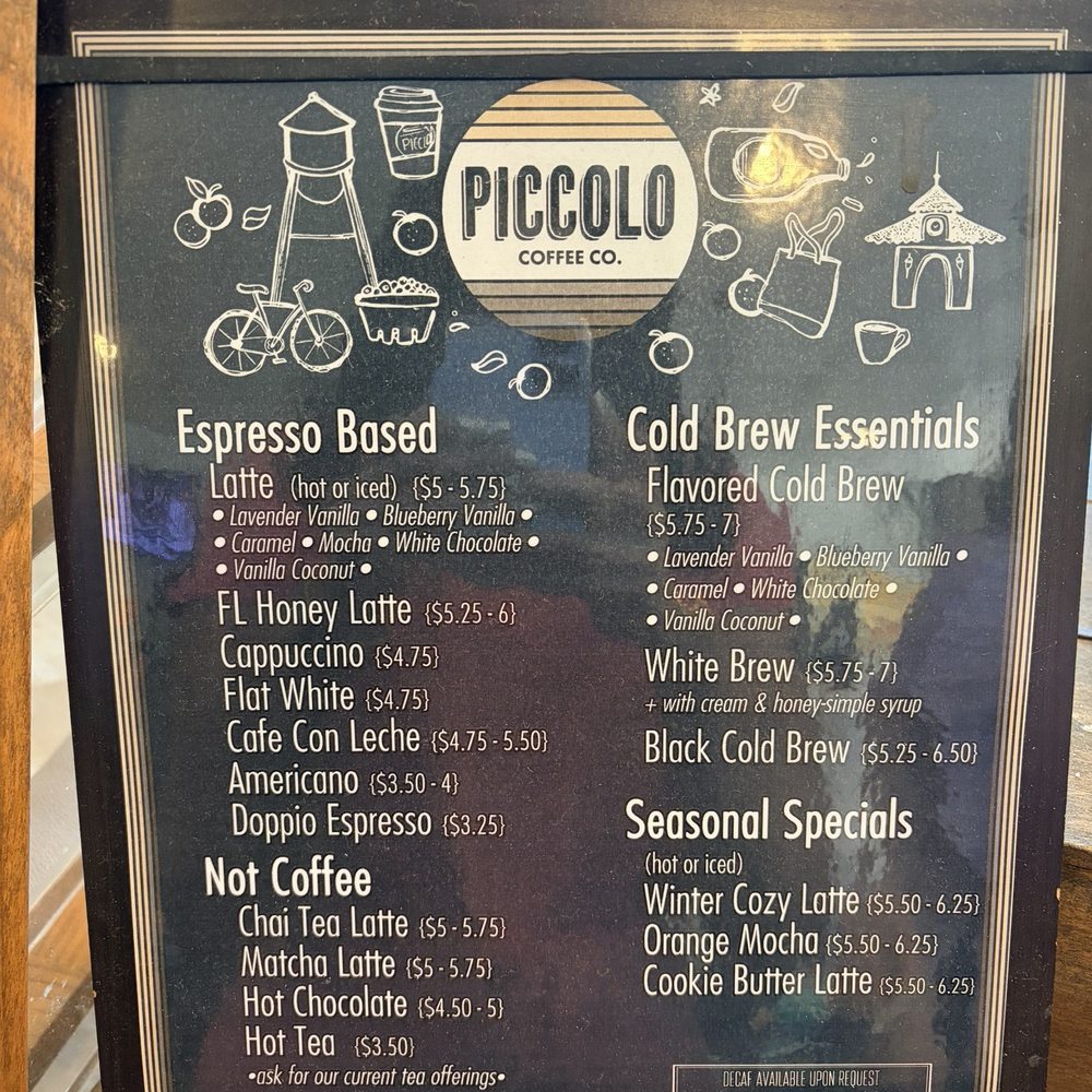 Piccolo Coffee Co - Menu (March 2026) - Coffee & Tea Near Me - Winter Garden, Florida Piccolo Coffee Co - Menu (March 2026) - Coffee & Tea Near Me - Winter Garden, Florida